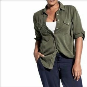 Athleta Sea Breeze top in Forest Green Size M